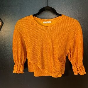 Zara Wrap  Knit Crop Top, Small